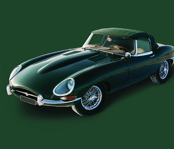 Jaguar E-Type calendar monthly spread with archival photography